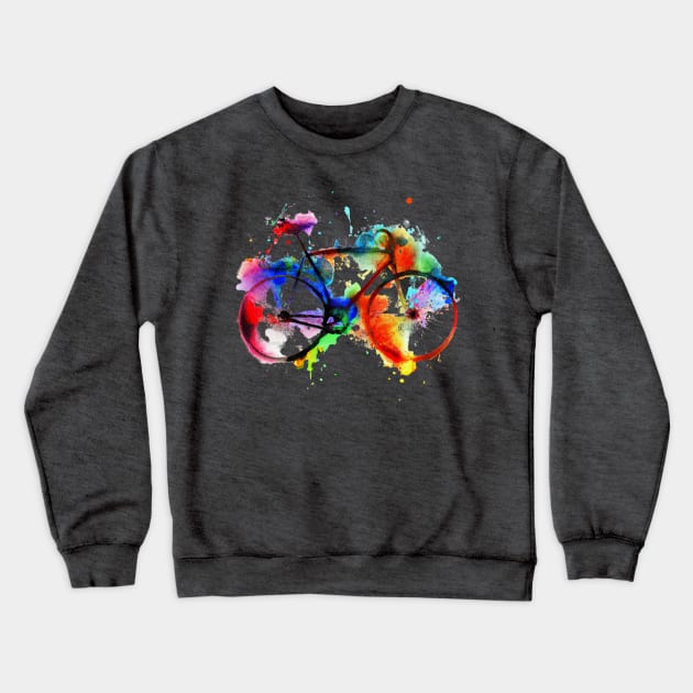 Rainbow Bike Crewneck Sweatshirt by Chris Coolski